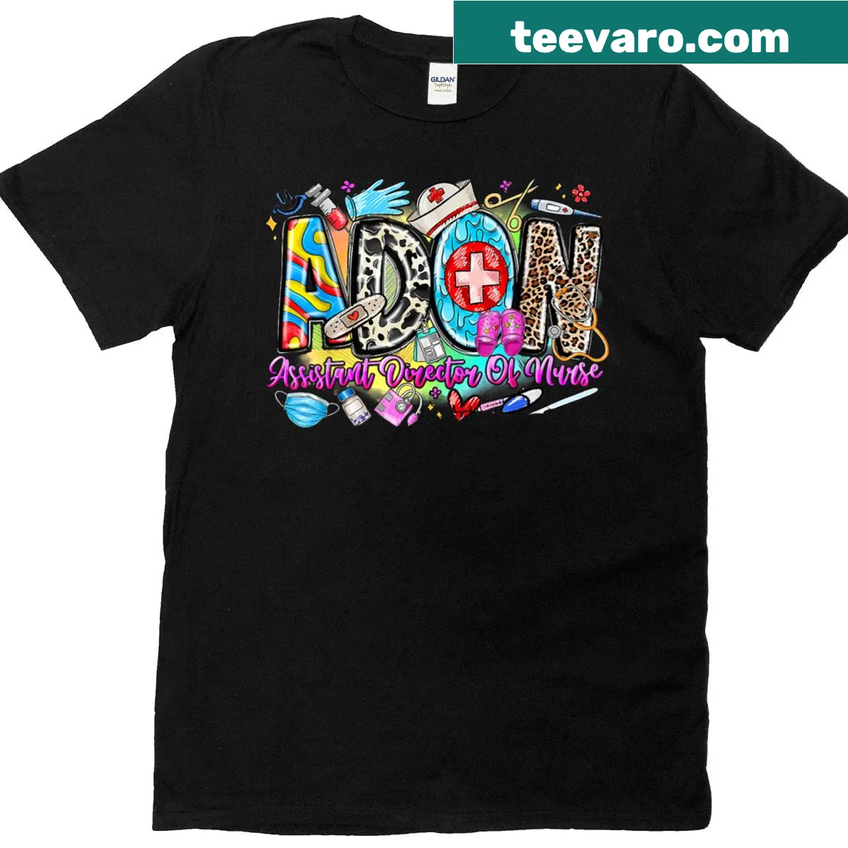 T-shirt celebrating nursing leaders with text Leopard Adon — on a men's t-shirt
