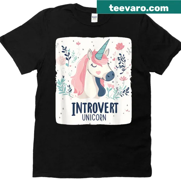 Cute unicorn in a costume on an introvert t-shirt