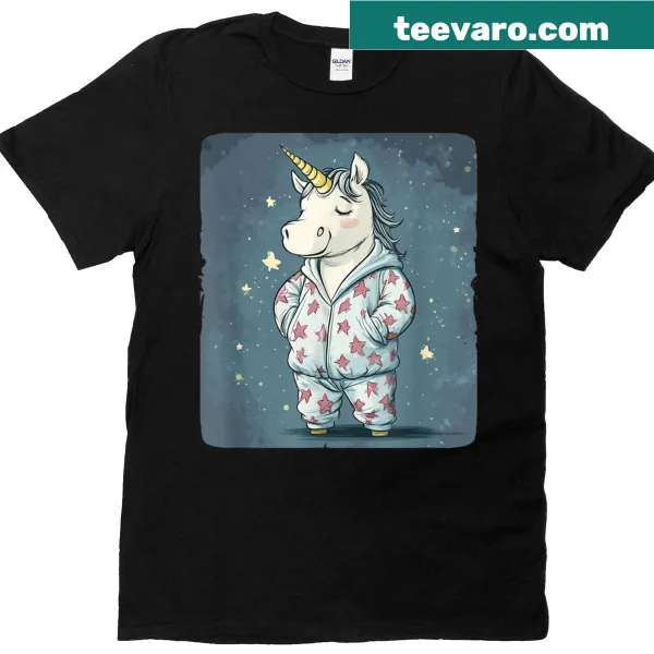 Cute pajama t-shirt with a magical unicorn design for sleep time.