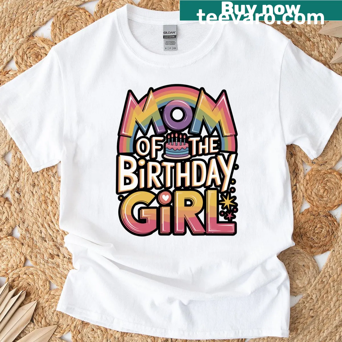 T-shirt for moms featuring a joyful birthday theme for a daughter. — on a men's t-shirt