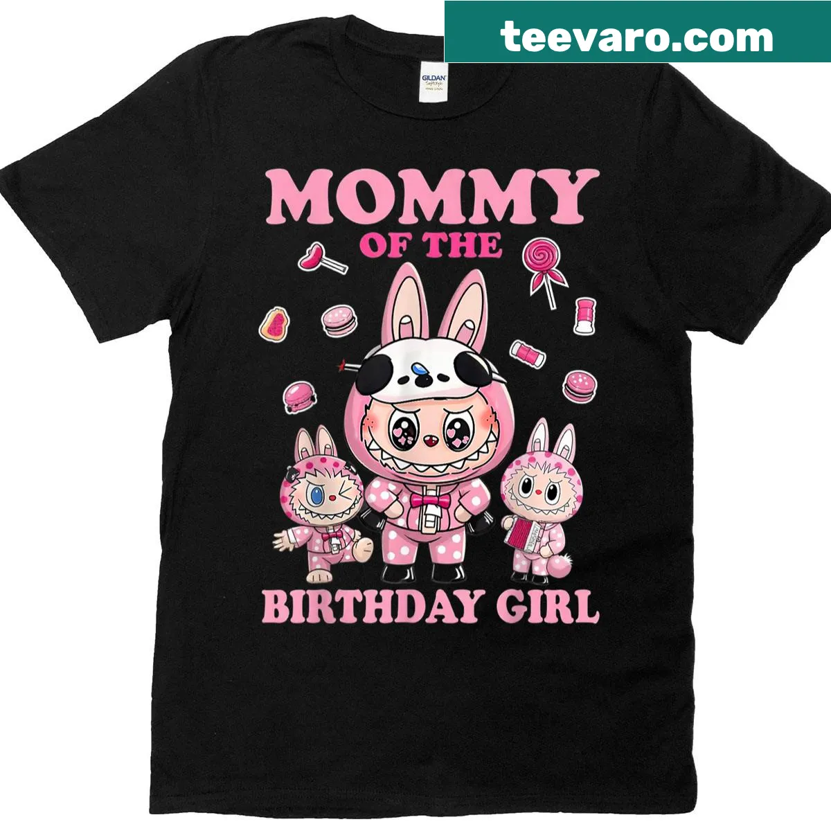 T-shirt for Mommy of the Birthday Girl with playful graphics — on a men's t-shirt