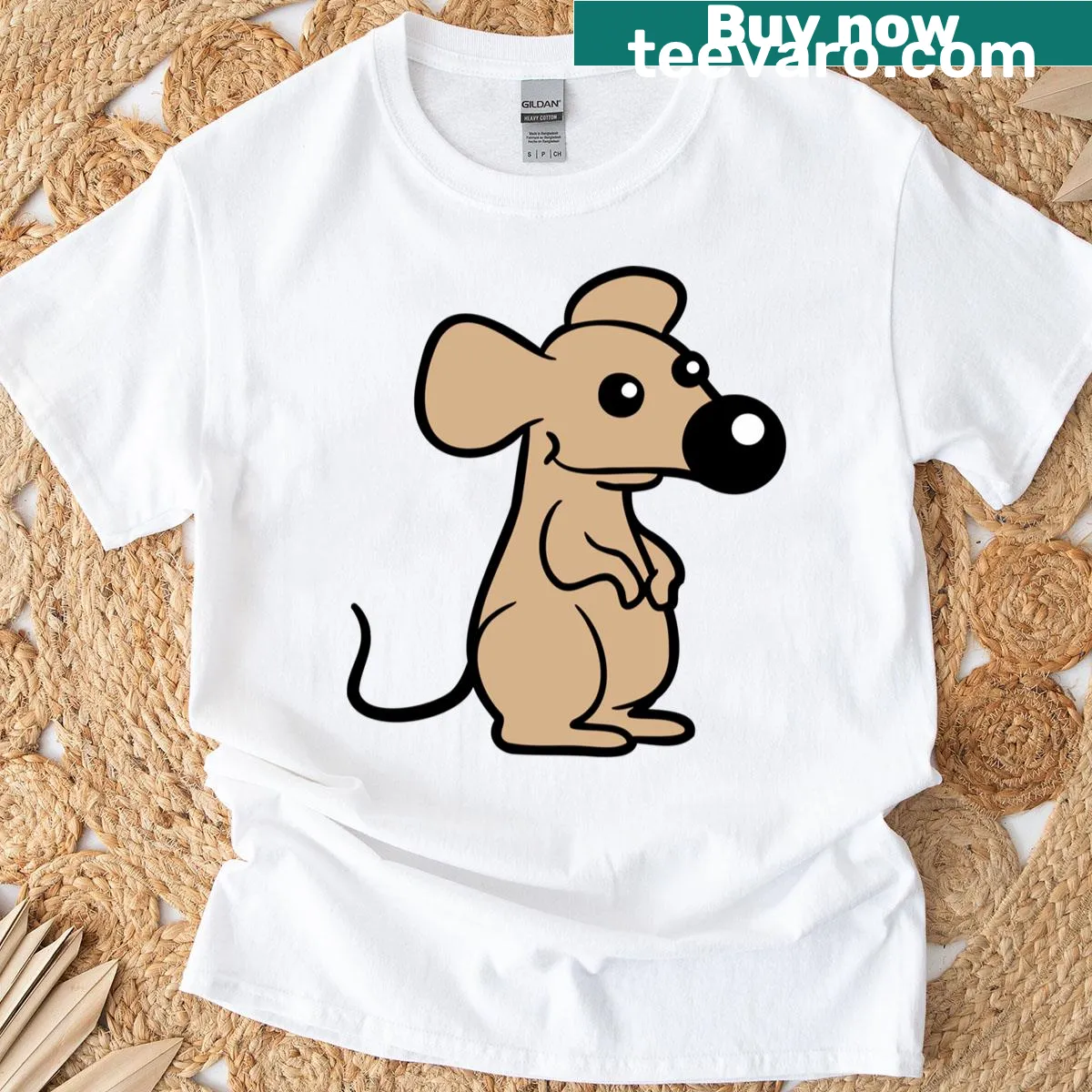 Cute cartoon mice design for a friendly animal-themed t-shirt. — on a men's t-shirt