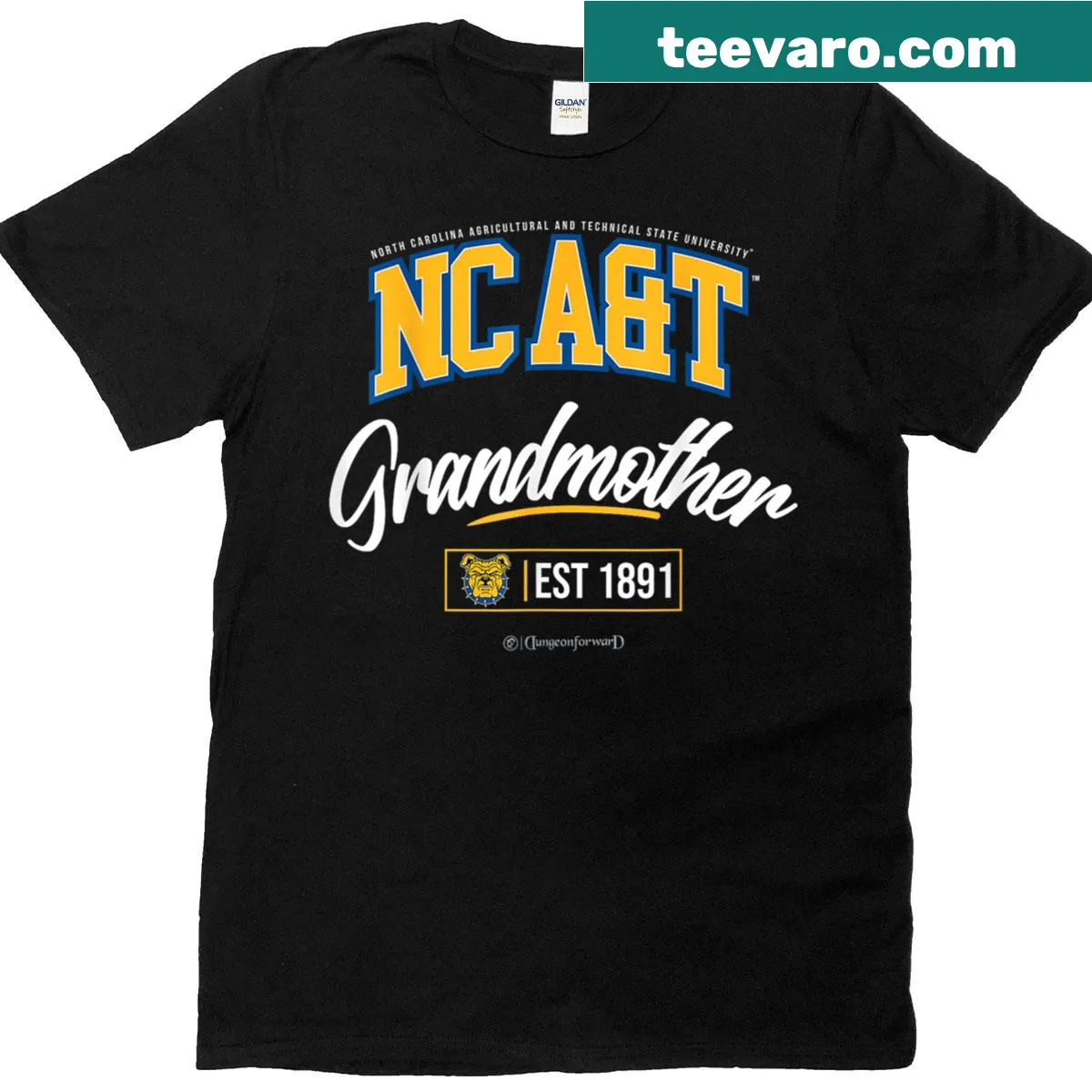 Typography North Carolina A&T State University shirt for grandmothers. — on a men's t-shirt
