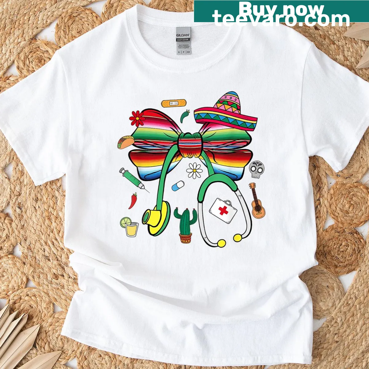 Funny Cinco de Mayo nursing graphic T-shirt — on a men's t-shirt