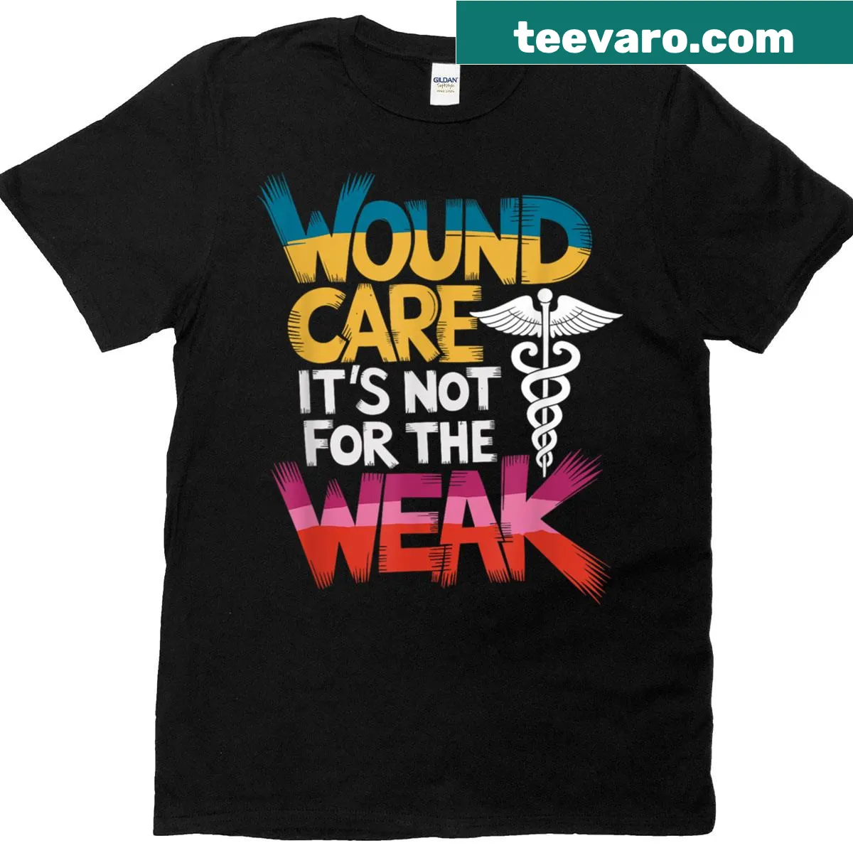 Bold typography t-shirt for ostomy nursing with the phrase: It's Not For The Weak — on a men's t-shirt