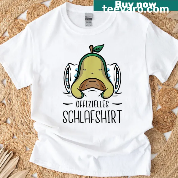 Cartoon pear character with earphones on a t-shirt