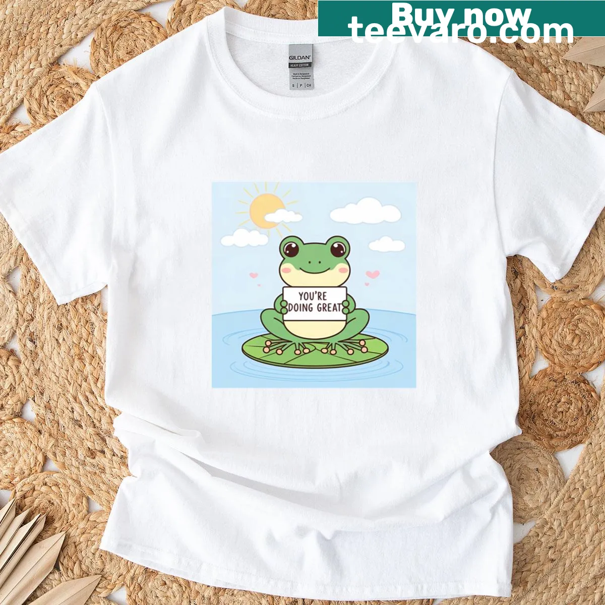 Kawaii motivational quote t-shirt with positive affirmation design — on a men's t-shirt