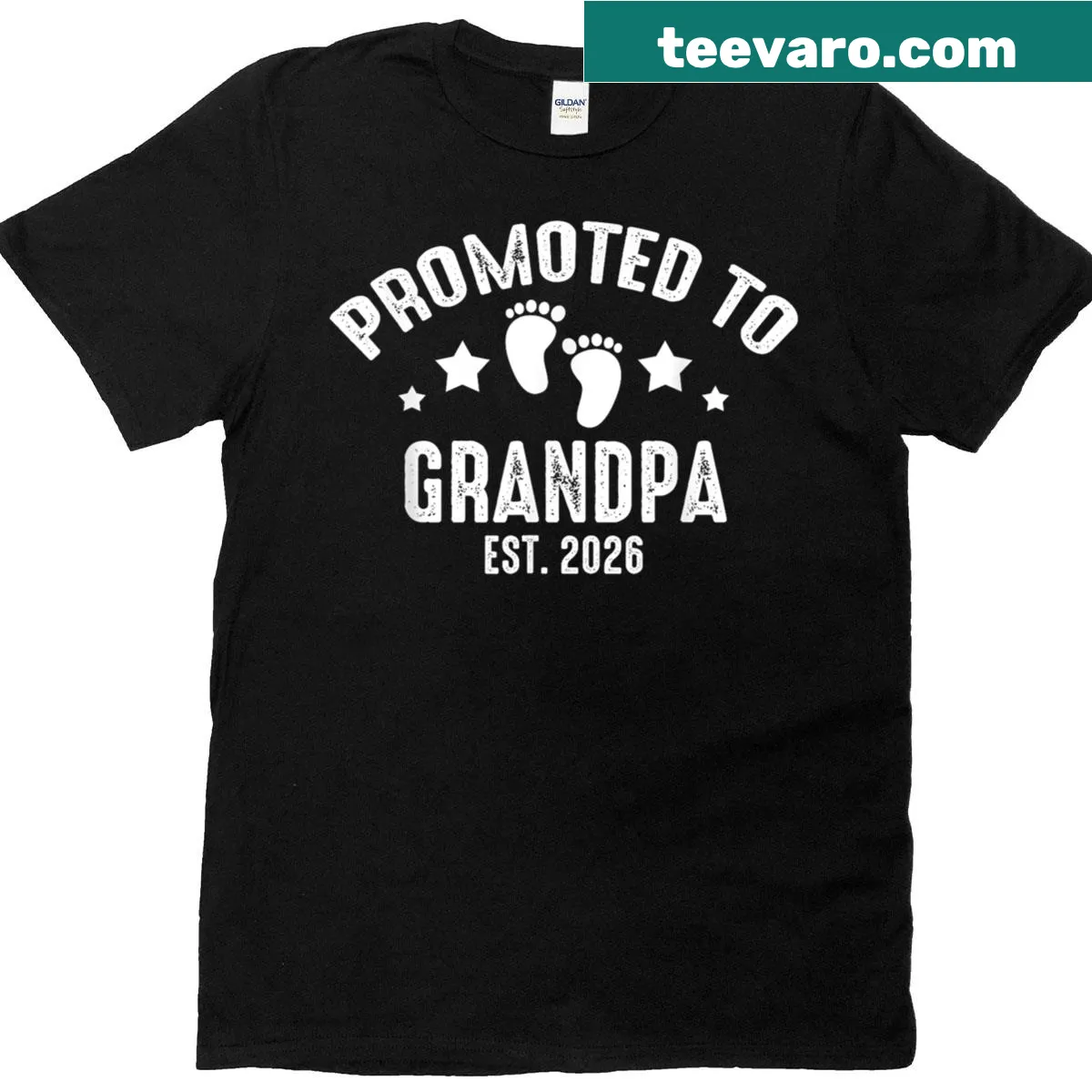 T-shirt announcing promotion to grandpa with humorous text — on a men's t-shirt