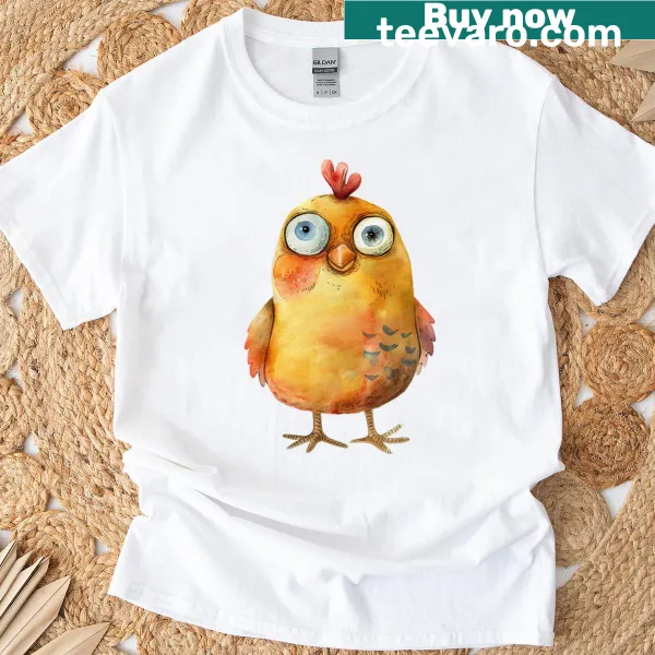 Proud chicken graphic on a T-shirt
