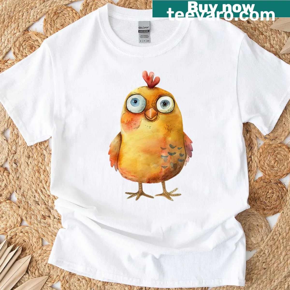Proud chicken graphic on a T-shirt — on a men's t-shirt
