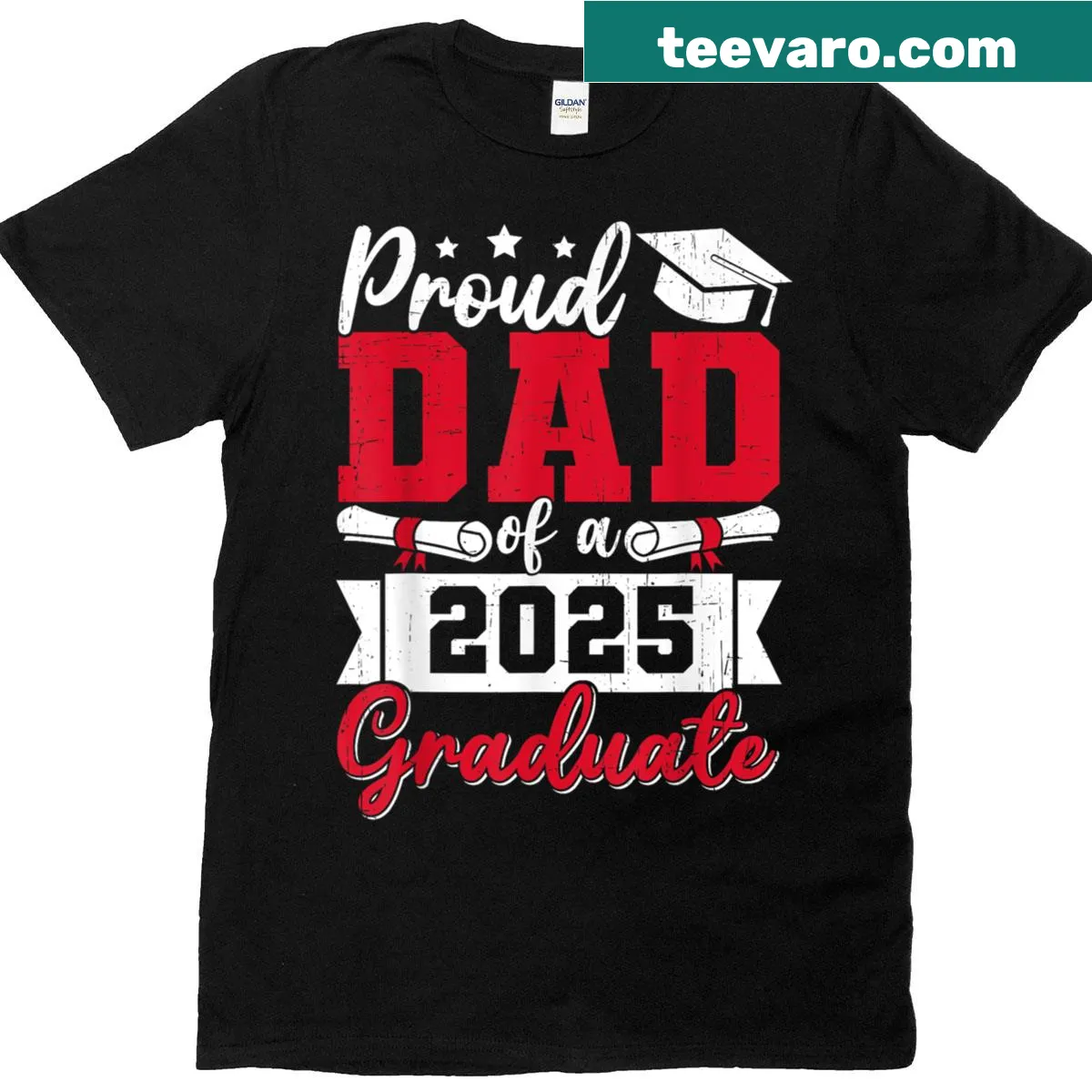 T-shirt celebrating a dad's pride for his graduate — on a men's t-shirt