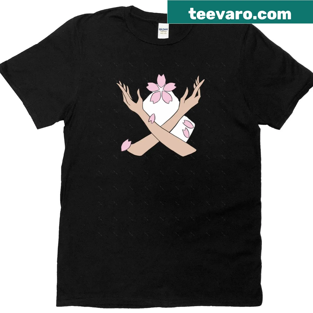 Oversized t-shirt featuring cute robins on hands — on a men's t-shirt