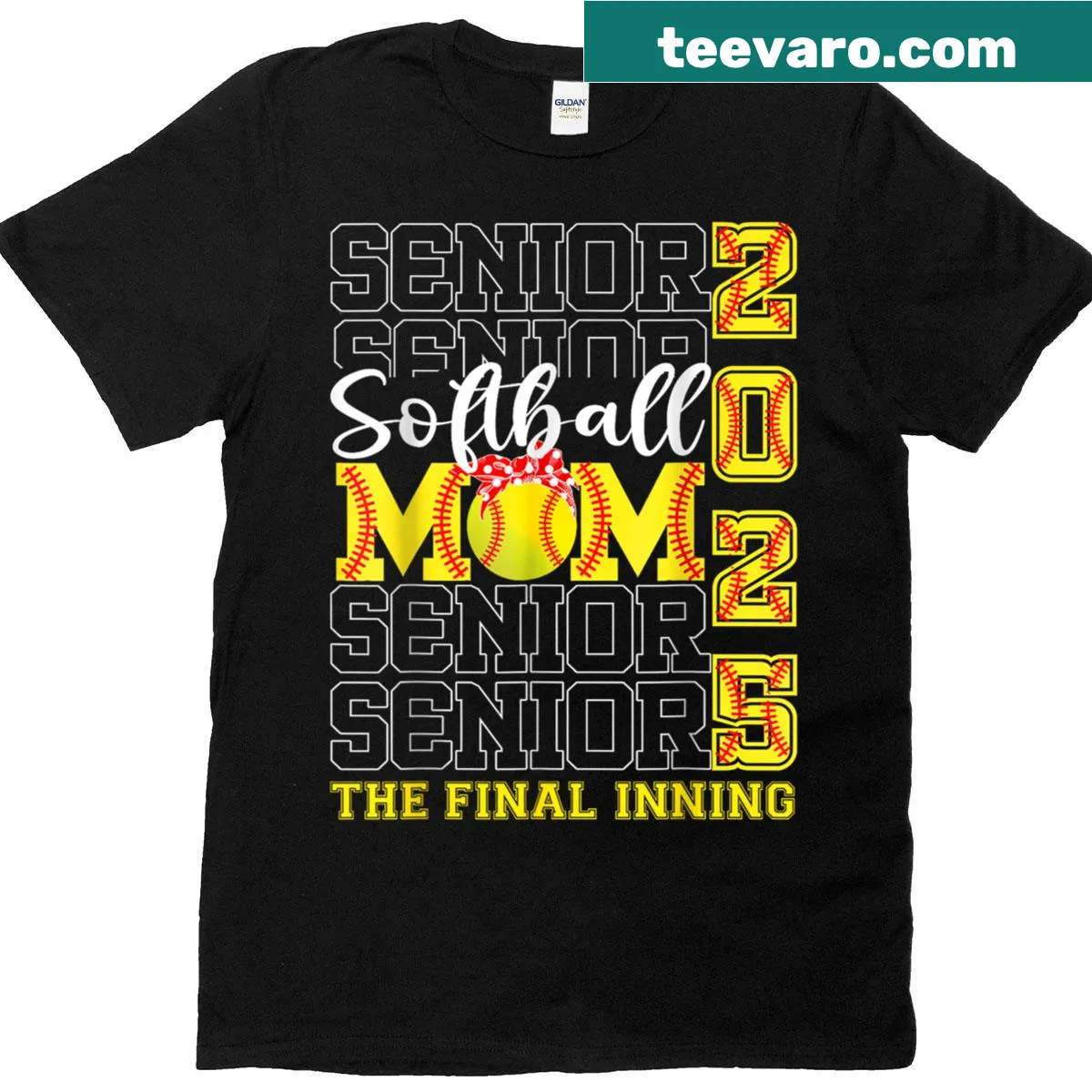 Softball Mom Class of 2025 T-shirt with sporty design — on a men's t-shirt
