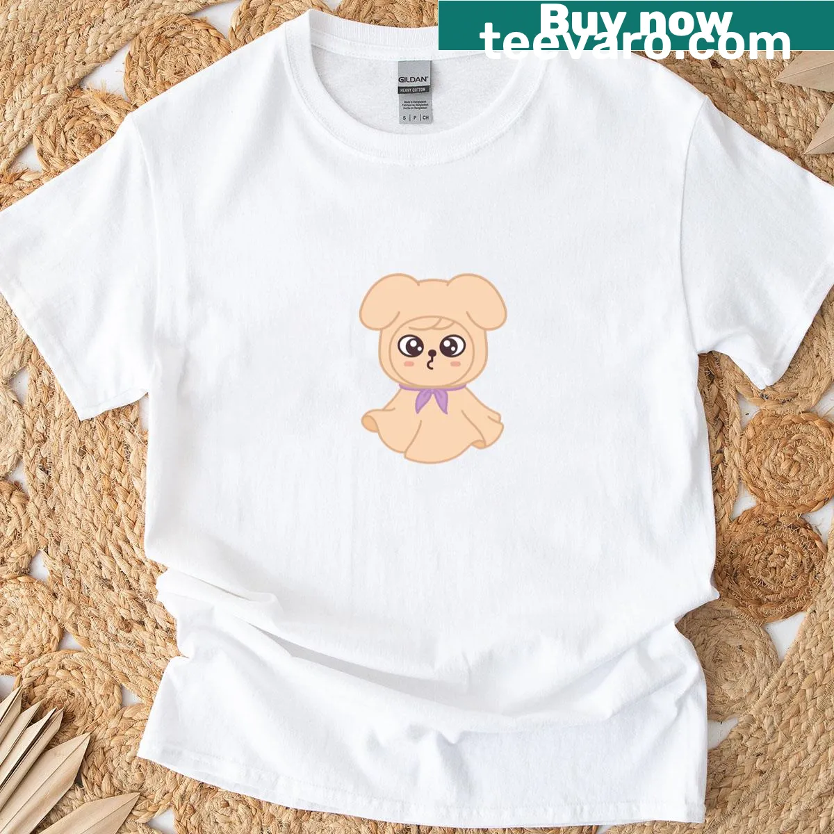 Cartoon T-shirt featuring Puppym, a fun Teru Teru Bozu character — on a men's t-shirt
