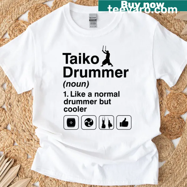 Illustration of a Taiko drummer on a t-shirt