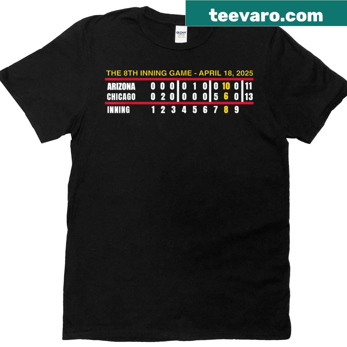 Baseball T-shirt with the phrase 'The 8th Inning Game Never Forget' — on a men's t-shirt