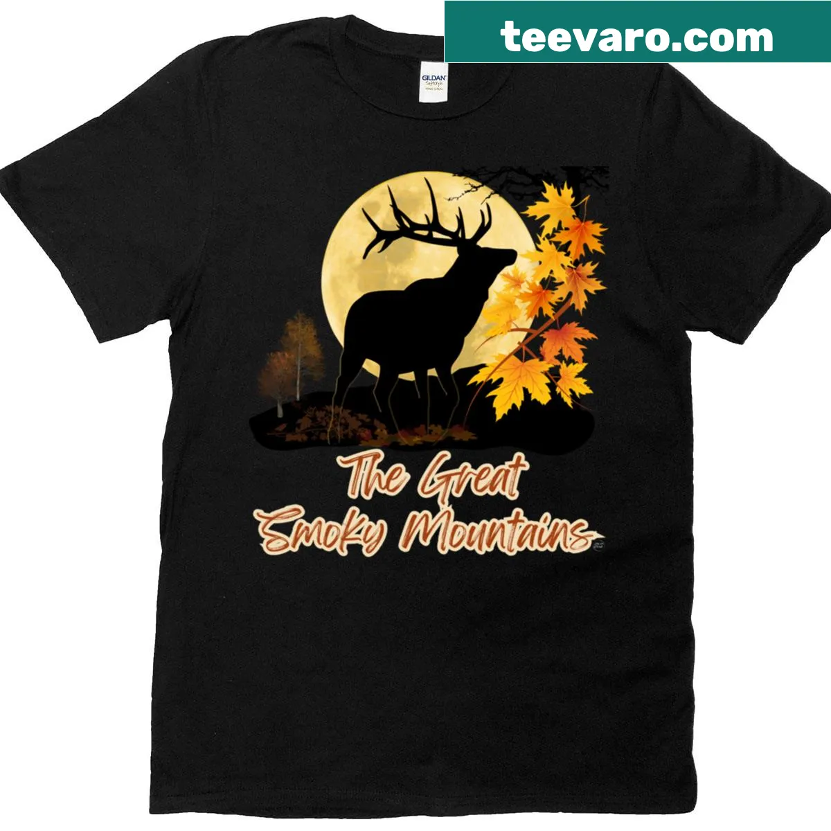 Elk t-shirt design inspired by the Great Smoky Mountains — on a men's t-shirt
