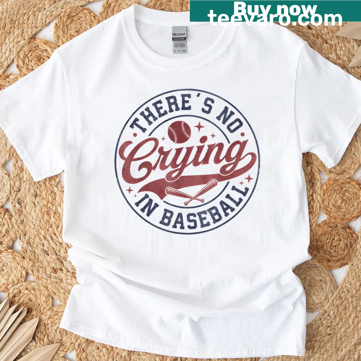 Funny baseball-themed t-shirt with humorous quote — on a men's t-shirt