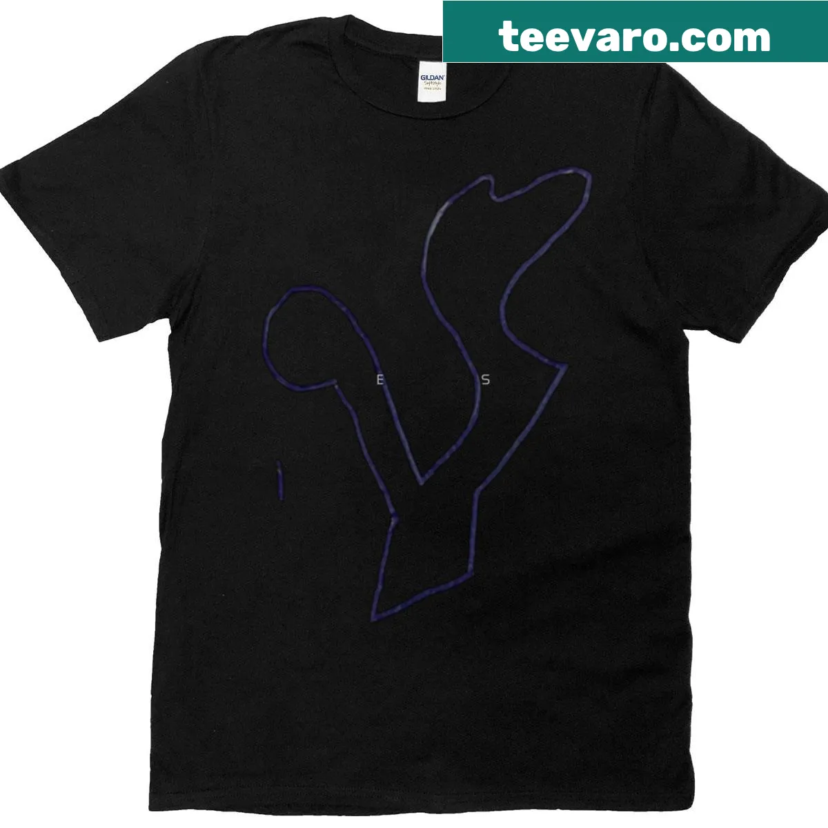 Minimalist tree branch silhouette on an oversized T-shirt — on a men's t-shirt