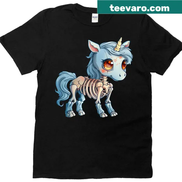 Cute skeleton unicorn design for Halloween t-shirt