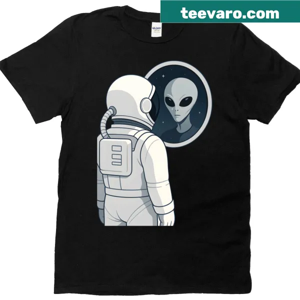 Text-based design saying 'We Are The Visitors' on a T-shirt.
