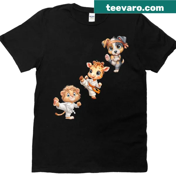 Cartoon animals design featuring dog, lion, and giraffe