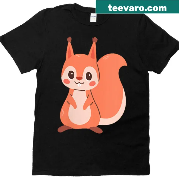 Cute cartoon squirrel character T-shirt for kids