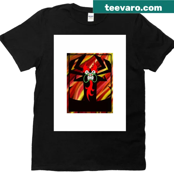 Graphic T-shirt featuring Aku from Samurai Jack, showcasing his unique silhouette and features.