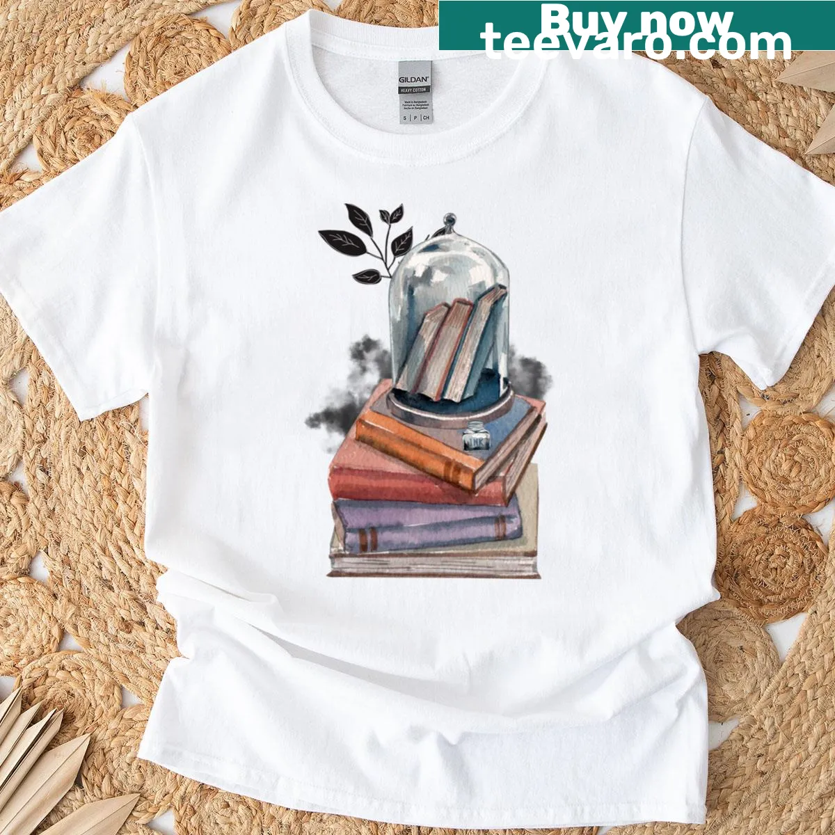 T-shirt with the phrase 'Books Give Aesthetic' in stylish font — on a men's t-shirt