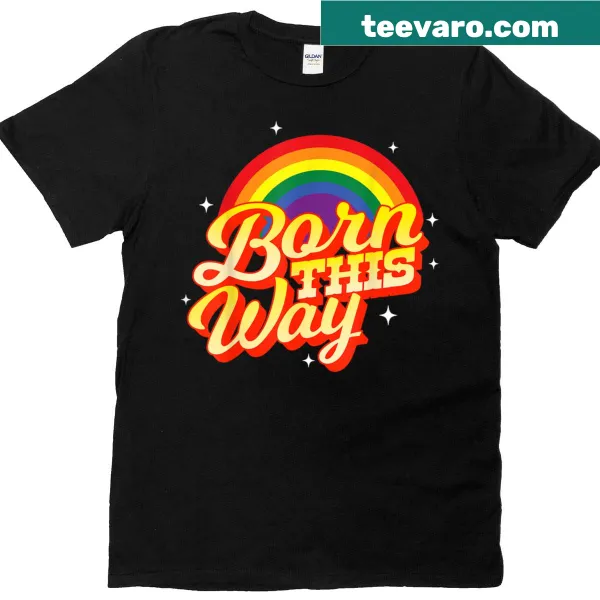 Illustration of the LGBTQ flag with the phrase 'Born This Way'