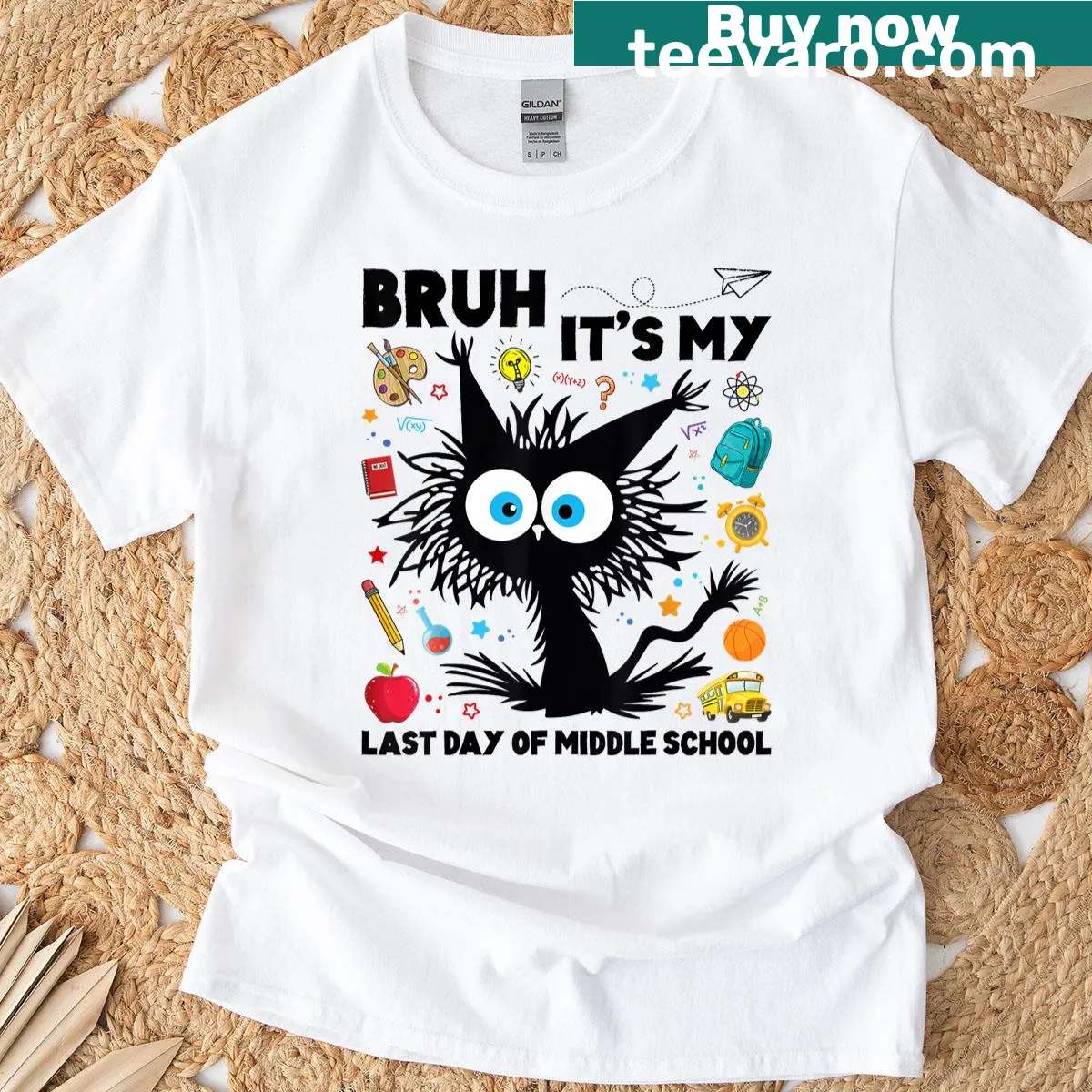 Funny last day of school shirt with 'Bruh We Out' text — on a men's t-shirt