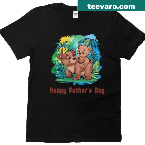 Oversized t-shirt featuring a cute chibi bear for Father's Day