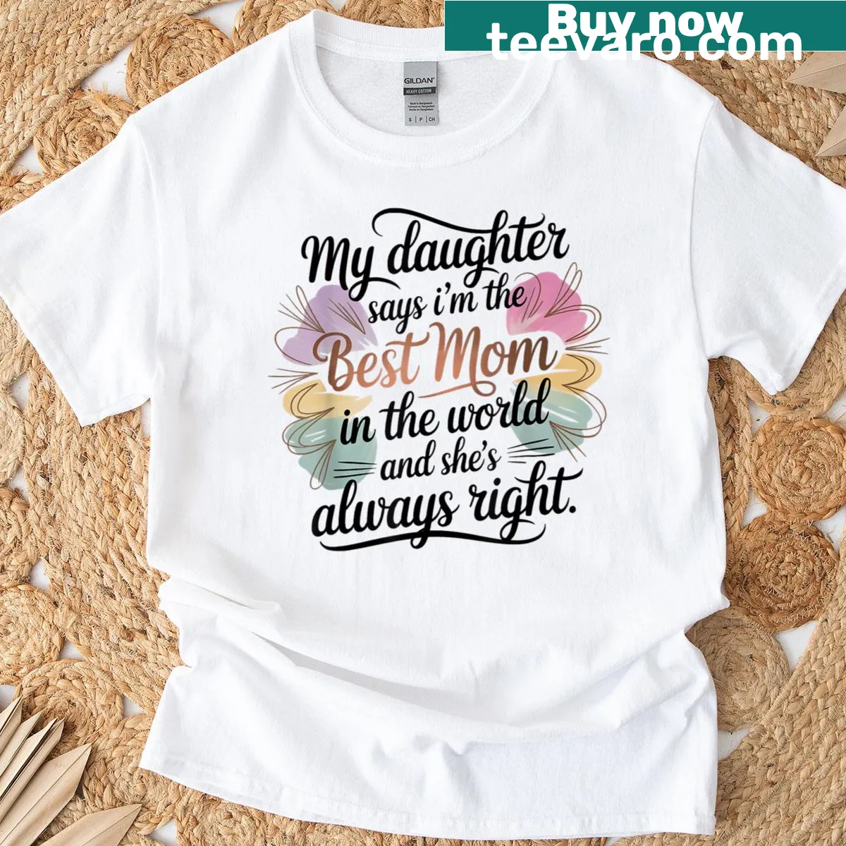 Mom t-shirt with the message 'Best Mom In The World' — on a men's t-shirt