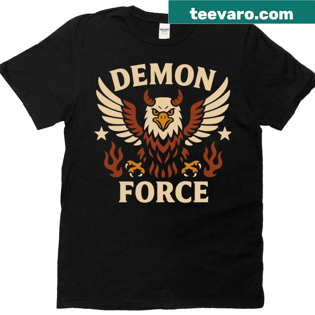 Vintage-style T-shirt with an eagle and biker graphic — on a men's t-shirt
