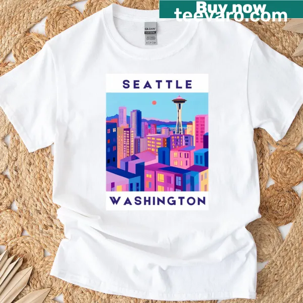 Seattle skyline illustrated t-shirt