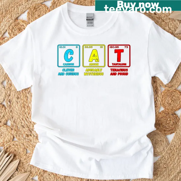 Funny cat element design T-shirt for cat lovers with playful illustration.