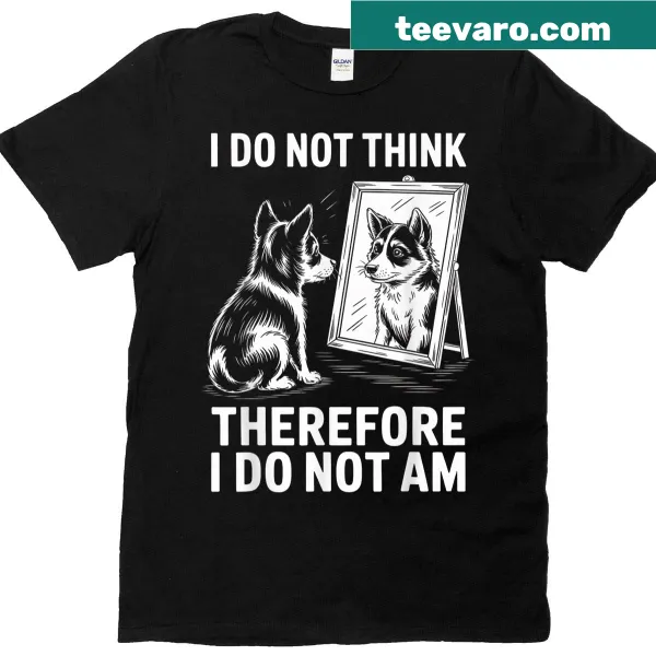 Funny cat-themed shirt with clever phrase about thinking