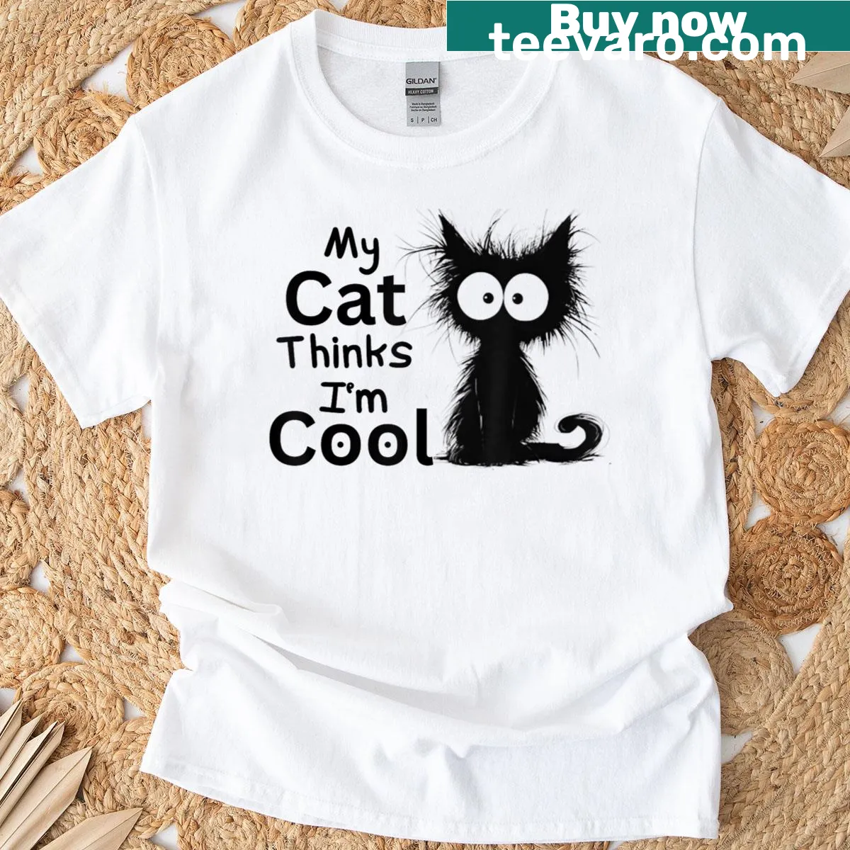 Cute kitten graphic on a funny cat lover t-shirt. — on a men's t-shirt