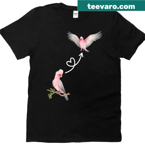 Galah cockatoo flying graphic t-shirt for bird lovers