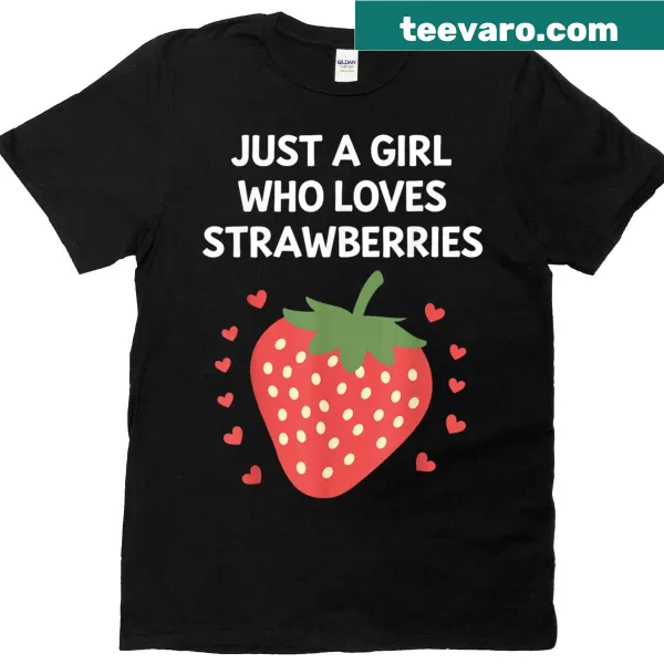 Cute T-shirt featuring an illustration of strawberries