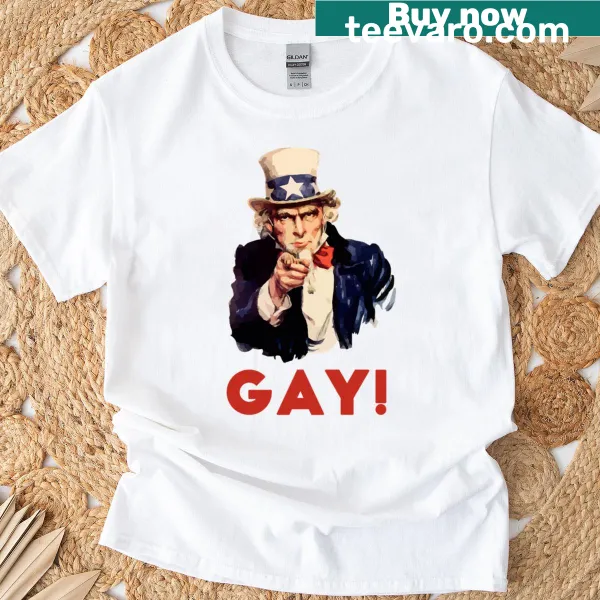 Funny Uncle Sam-themed LGBTQ pride T-shirt