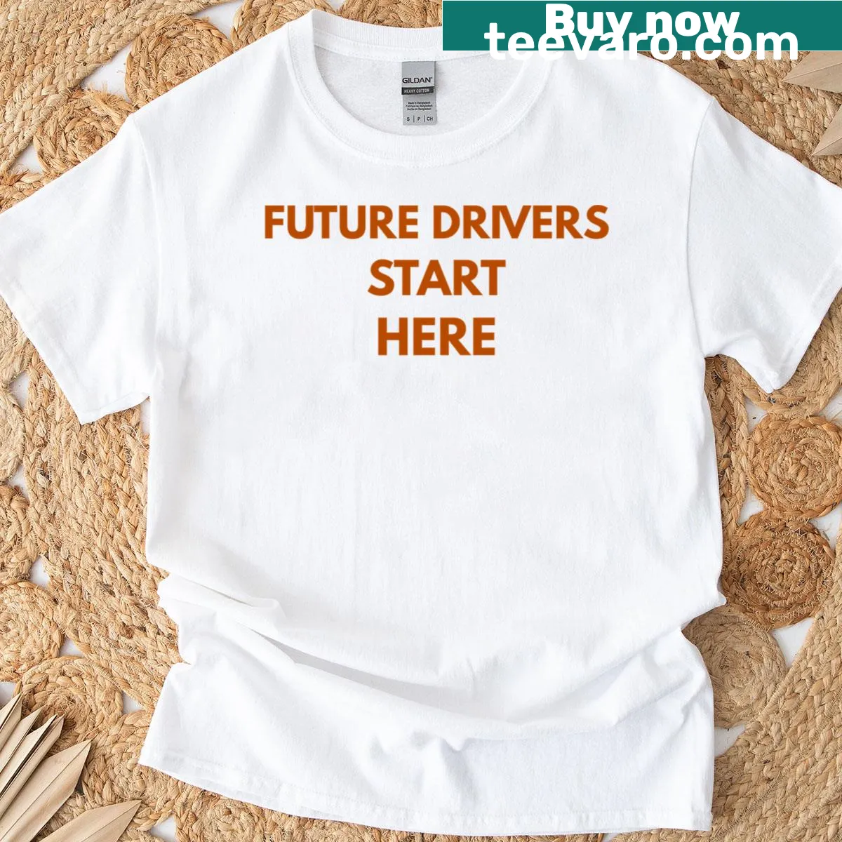 Driving Legends text T-shirt with bold typography — on a men's t-shirt