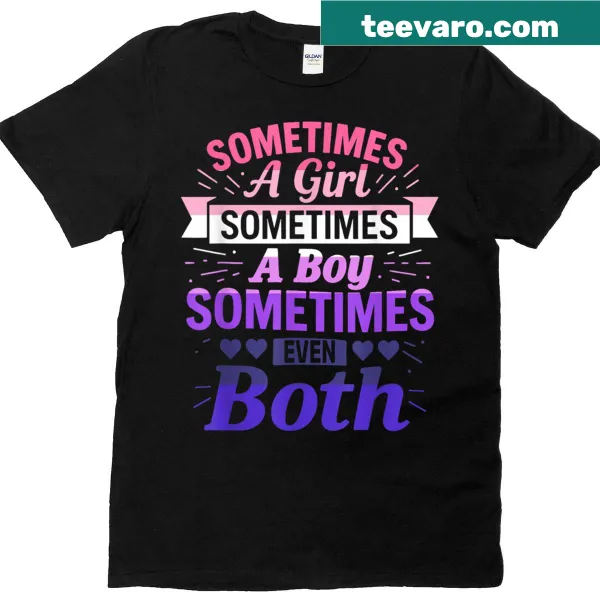 T-shirt featuring the genderfluid flag celebrating LGBTQ+ diversity.