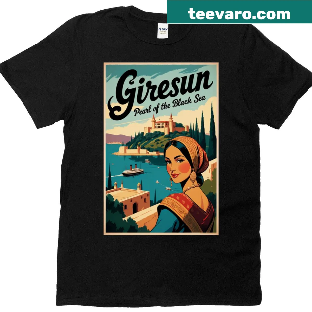 Vintage travel t-shirt showcasing Giresun, Turkey, perfect for travelers — on a men's t-shirt