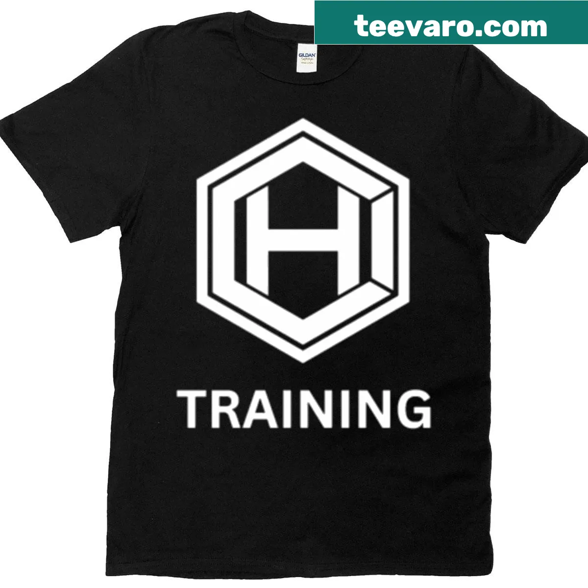 Motivational typography training t-shirt for fitness enthusiasts — on a men's t-shirt