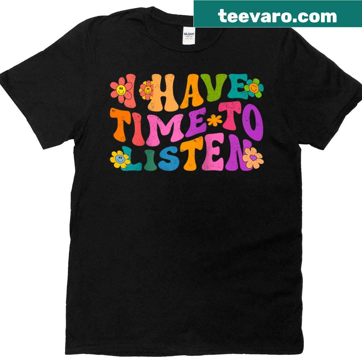 Raglan tee featuring 'I Have Time To Listen' for mental health support — on a men's t-shirt