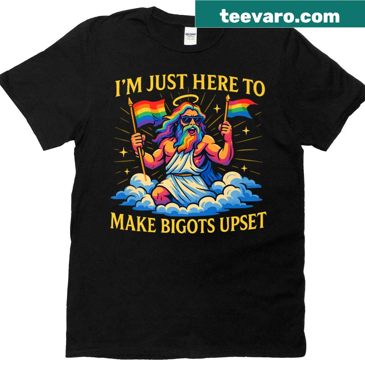 Funny Pride Month T-shirt with statement against bigotry — on a men's t-shirt