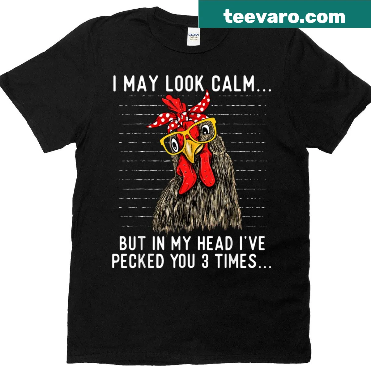 Playful Chicken Lover T-shirt with the phrase In My Head Ive Pecked You 3 Times — on a men's t-shirt