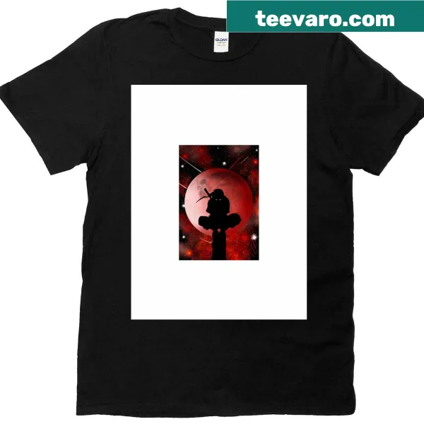 Minimalist T-shirt featuring an Itachi graphic