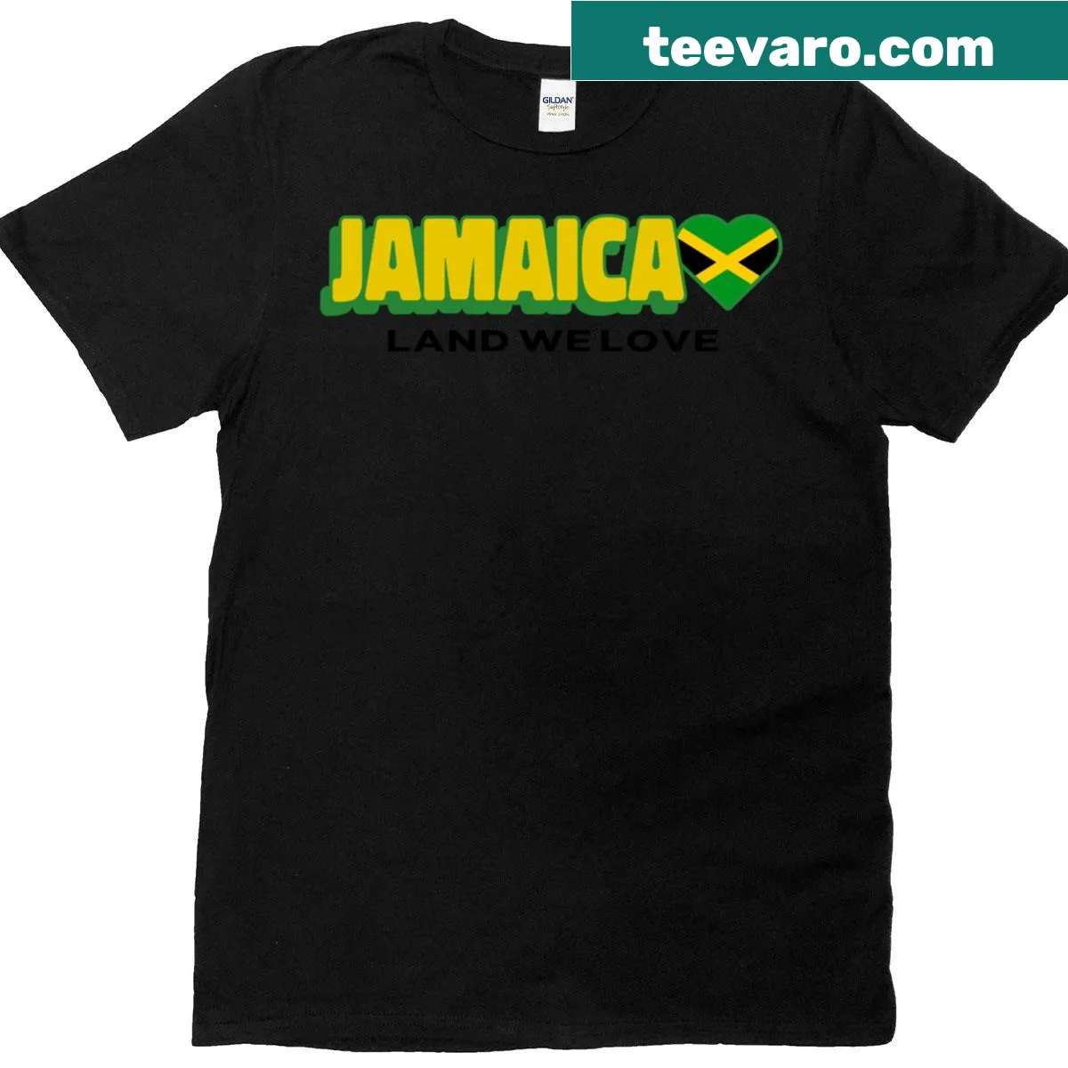 Oversized t-shirt with Jamaica Land We Love text — on a men's t-shirt